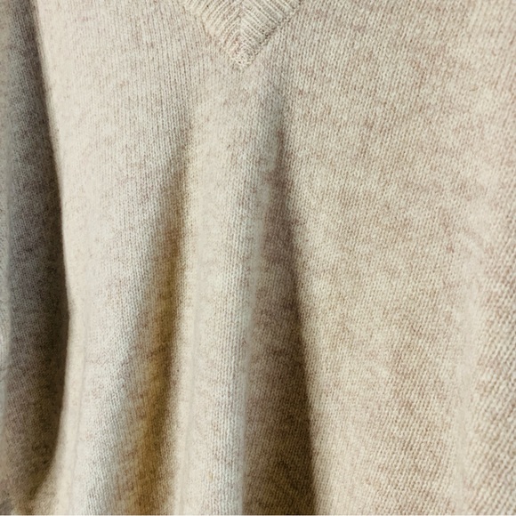 Jockey Vintage Mens 100% Lambswool V-Neck Oatmeal Cream Knit Sweater | NWT | XL - Picture 3 of 6